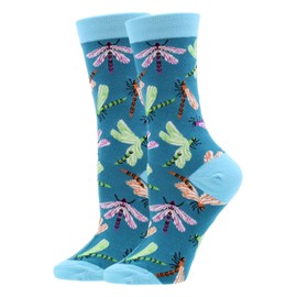 Dragonfly Socks for Women (Teal, Medium)