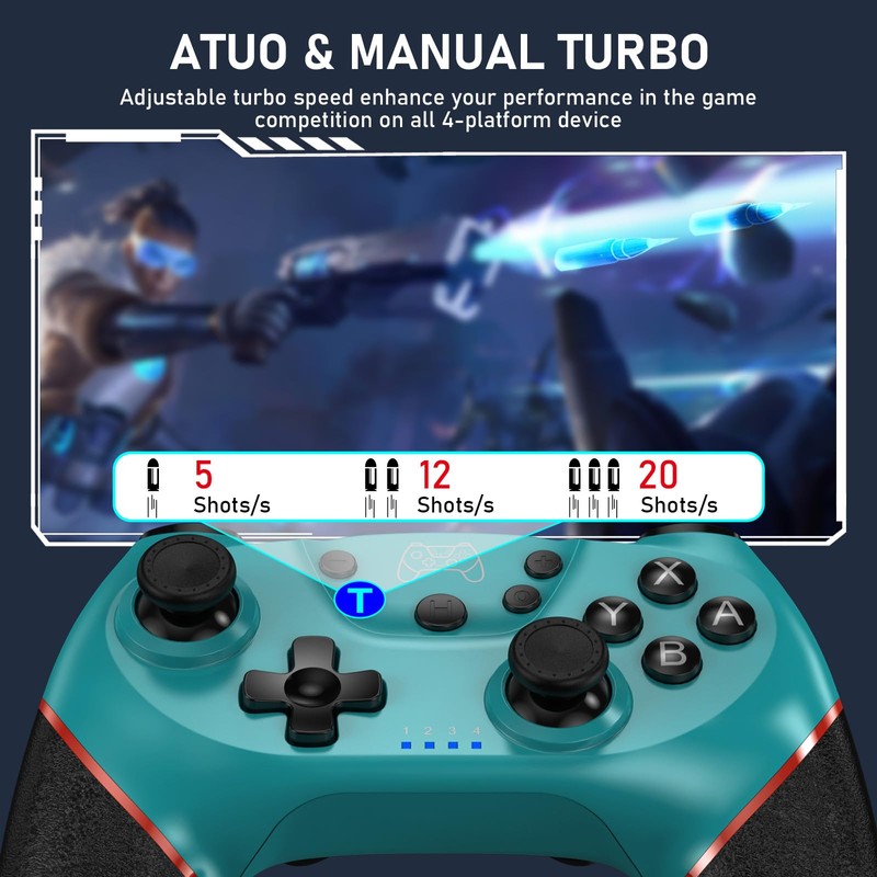 Diswoe Controller for Switch, Wireless Pro Controller for Switch 2/Switch/Switch