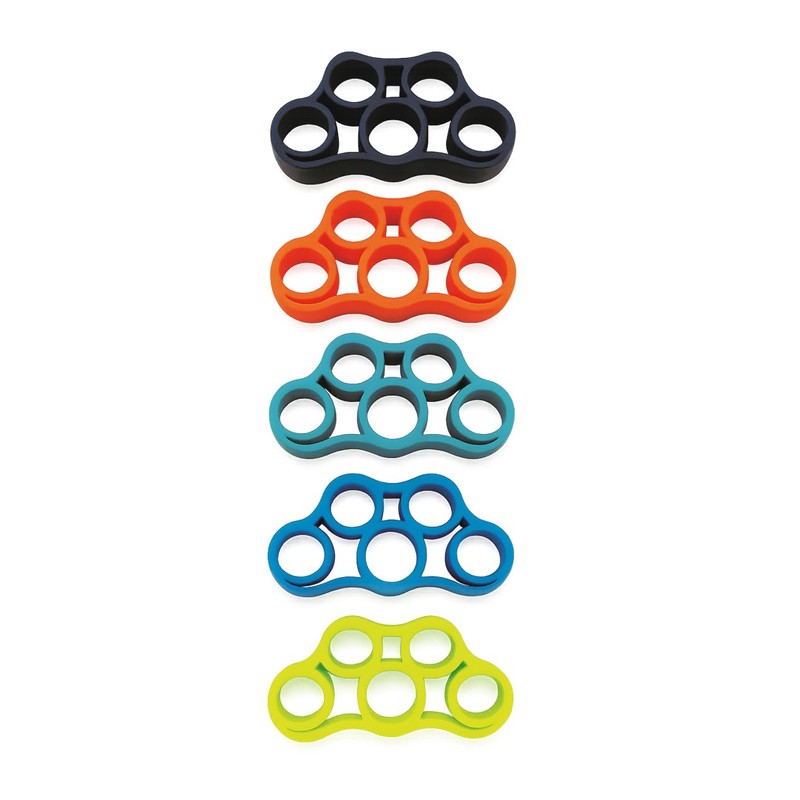 Set de 5 Ejercitadores de Dedos para Fisioterapia, Bandas Elásticas