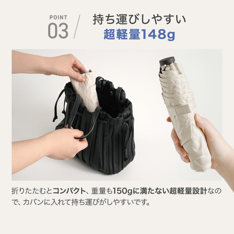 Folding Parasol, For Rain or Shine, Ultra Lightweight, 99% UV