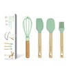 Silicone Mini Spatulas Set with Pastry Brush and Whisk, Small