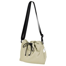 Aventura 0061 Drawstring Shoulder Bag, Mini Bag, Women's, Men's, Commuting to Work, School, Travel, Outing, Adults, Students, 20's, 30s, Simple,, beige, Free size