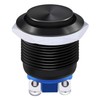 Twidec/19mm Waterproof Black Metal Shell Momentary Raised Top Push Button
