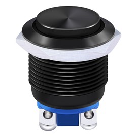 Twidec/19mm Waterproof Black Metal Shell Momentary Raised Top Push Button Switch 3A/12~250V SPST 1NO Start Button for car Modification Switch M-19-BK-G