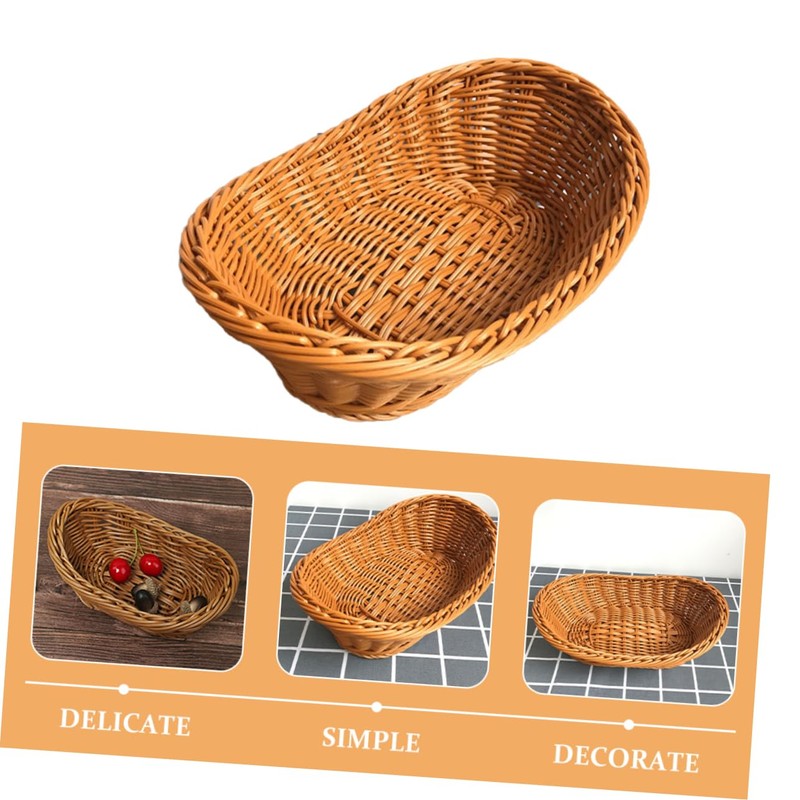 Ciieeo 1Pc Mini Decorative Basket Handmade Weaving Props for Easter