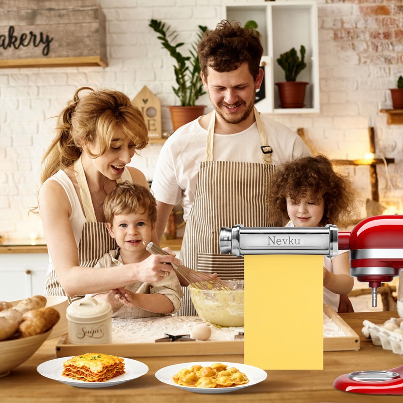 Pasta Roller Attachment for KitchenAid Stand Mixer, Stainless steel Pasta