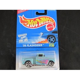 56 Flashsider Hot Wheels #136 1996 Silver 5 Dot Wheels Blue/white Card