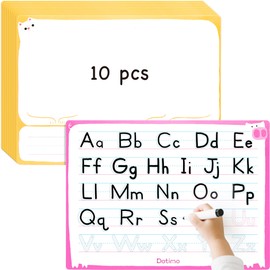 Dotimo 10 PCS Small Dry Erase Board and Letter Board - Mini Whiteboard Double-Sided for Toddler Learning Activities, Alphabet and Drawing Boards (12"x9")