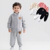 Kids' Long-Sleeve Jogger Set with Teddy Pocket Zip-Up (Spring/Fall) 205924 Kids' Zip-Up Set Black 90