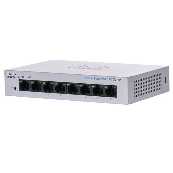 Cisco Systems CBS110-8T-D Switching Hub, 8-Port, Gigabit, Metal Encasing, No