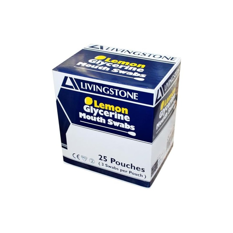 Livingstone Lemon Glycerine Mouth Swabs 25 Box