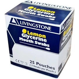 Livingstone Lemon Glycerine Mouth Swabs 25 Box