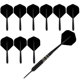 HERZWILD One Piece Dart Shafts and Flights Dart Accessories Dart Filghts Dart Shafts (Black B)