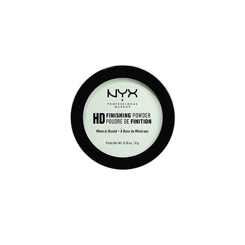 NYX PROFESSIONAL MAKEUP Polvo de acabado HD, polvo prensado, verde