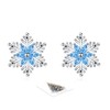 Christmas Earings Snowflake Earrings With Blue Cubic Zirconia Silver Earrings