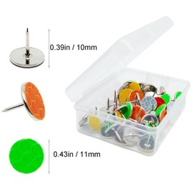 50 pcs Reflective Tacks for Trail Marking, Reflective Trail Markers Reflective Thumb Tacks Glow in The Dark Tacks for Hunting Hiking Camping Outdoor Survival with Clear Box (Mixed Crackle Colors)