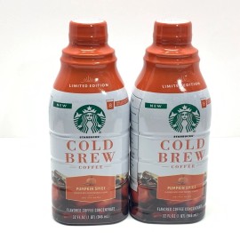 Starbucks 2 New STARBUCKS Limited Edition PUMPKIN SPICE Cold Brew Coffee CONCENTRATE 32oz