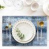 Blue and Gray Placemats Washable, Linen Rectangular Place Mats Set