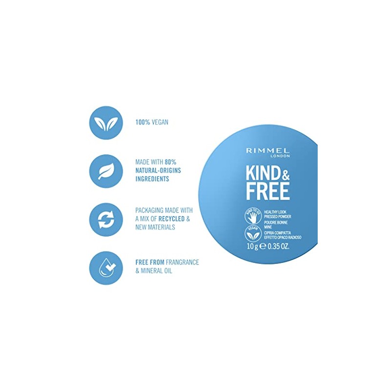 Rimmel Rimmel Kind + Free Natural Finish Pressed Powder, Fair