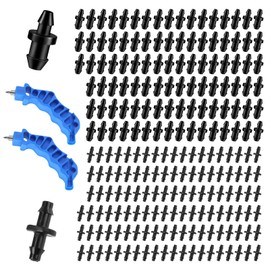 Wzzy Gurden Drip Irrigation Connectors with Barbed Hooks, 4/7 mm, Micro Irrigation Hose Connector, PP Sprinkling Pipe Connector, Irrigation for Drip Hose, Extension Piece, Pack of 200