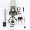 6Pcs Bartender Kit Stainless Steel Cocktail Shaker Mixing Stick Bar