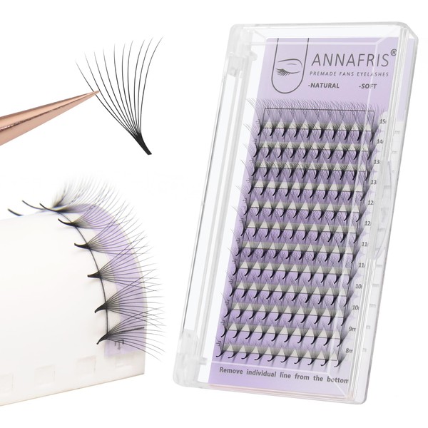 ANNAFRIS Premade Fan Eyelash Extension 20D 0.05mm C Curl 8-15mm