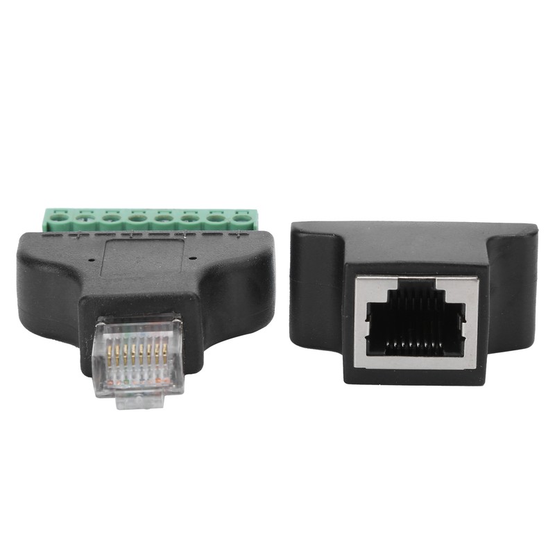 2pcs RJ45 Female Male to Screw Terminal 8 Pin CCTV