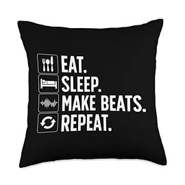 Music Producer Gift Beat Maker Accessories & Stuff Cool Music Producer for Men Women DJ Beatmaker EDM Musician Throw Pillow, 18x18, Multicolor