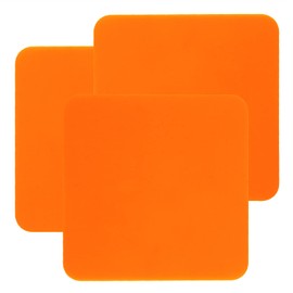 Mini Skater 3pcs Bar Coasters 10x10x0.2CM Square Silicone Coasters for Drinks Beverage Coffee Table Tea Coaster (Orange)