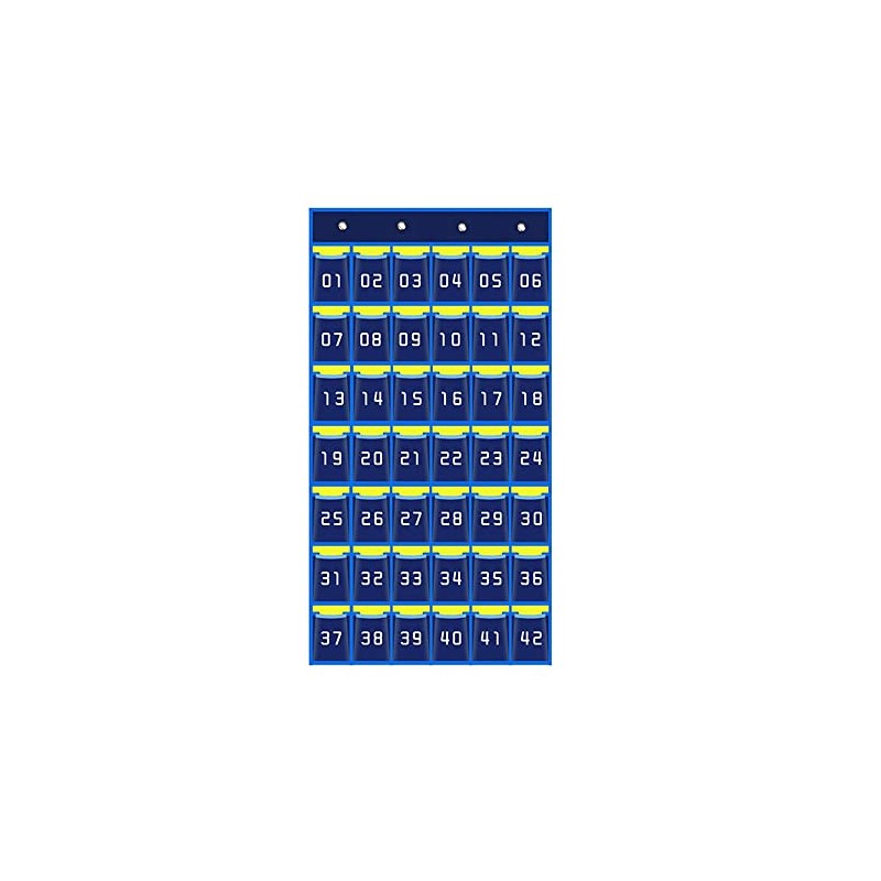 Muka Numbered Pocket Chart, Wall Pocket Organizer for Cell Phones
