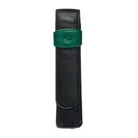 Pelikan 1-Pen Leather Pouch, Black/Green, 1 Each (923524)