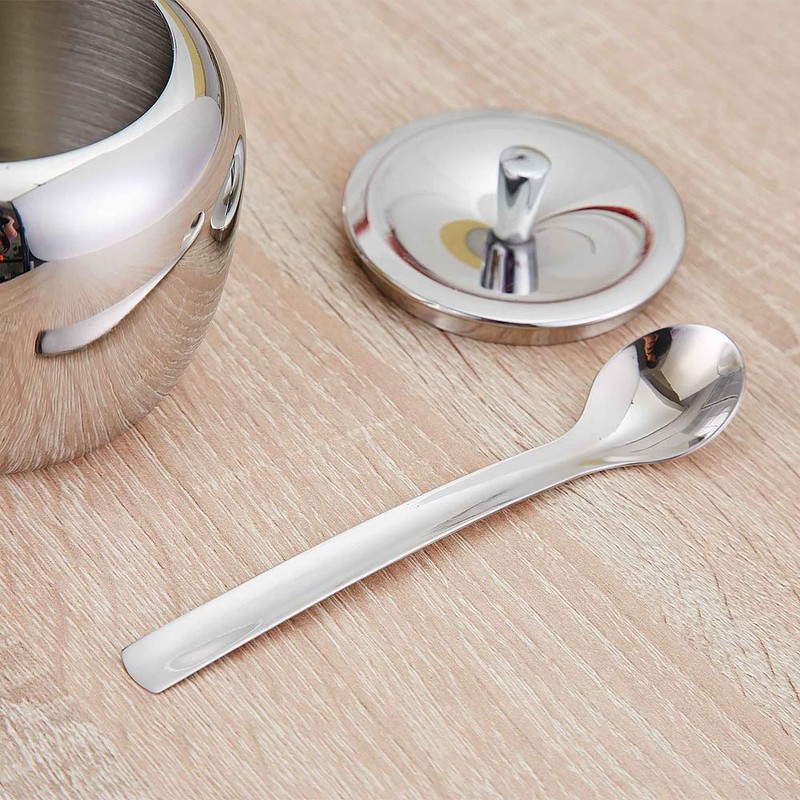 SUS304 Stainless Steel Spice Sugar Bowl with Lid and Spoon