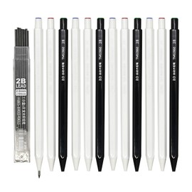 12 Mechanical Pencils, Portable Automatic Pencils, Retractable Pencils, Cute Mechanical, No Sharpening, Refillable, Erasable, Sketching, No Breaking, Fashionable, Eternal, Metal, Pencil Lead, Eraser