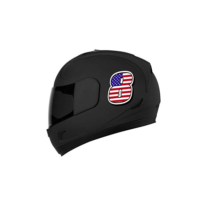Racing Rally Number 8 Sticker Decal USA Flag N 308