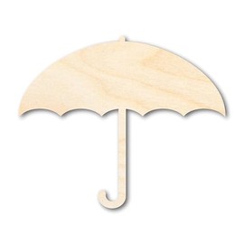 Unfinished Wood Umbrella Shape | Spring Rain | DIY Craft Cutout | up to 46" 6" / 1/8"