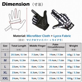 TRIWONDER Cycling Gloves Bike Gloves for Men Women Skeleton Gloves Shock-Absorbing Racing Gloves Full Finger Anti-Slip Mountain Bike Gloves Biking Gloves for Men Women (White Reflective, XL)