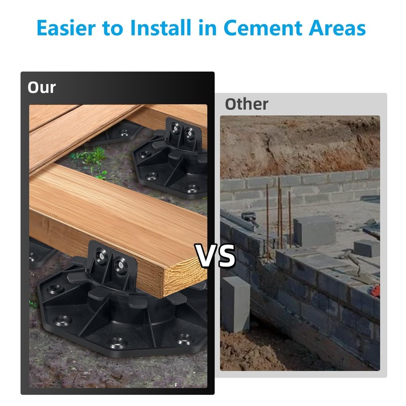 Adjustable Decking & Flooring Support Pedestal, 12 PCS Durable Plastic