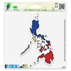 Philippines Map Flag Vinyl Car Bumper Window Sticker 2" x 3"
