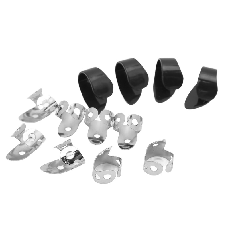 12Pcs Guitar Finger Pick Bass Thumb Protector Instrument Accessory Set