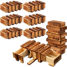 Yilloog 4 Pcs Secret Puzzle Box for Adults Puzzle Boxes with Compartments Secret Puzzle Drawer Wooden Box Game for Adults
