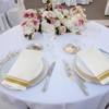 PHUNAT 100-Pack Gold Linen Feel Napkins, 30x43cm (11.8x16.9 Inches) -