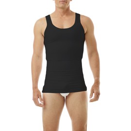 Underworks Mens Compression Body Shirt Girdle Gynecomastia Shirt X-Large Black