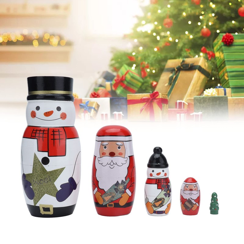 LiebeWH Russian Doll, Christmas Nesting Dolls, Christmas Decorations Attractive Decorative