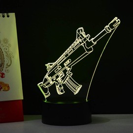 Optical Illusion 3D Weapon Night Light 16 Colours Different Remote Control USB Power Touch Switch Decor Lamp LED Lamp Table Brithday Christmas Gift