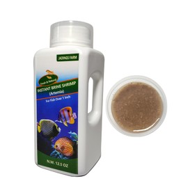 JADINGSFARM Brine Shrimp Fish Food - High Protein Non-Living Adult Brine Shrimp for Bettas, Goldfish, Cichlids & - Color Enhancing, ​​-Instant Liquid Slow Sinking Tropical Fish Food (12.5oz)​
