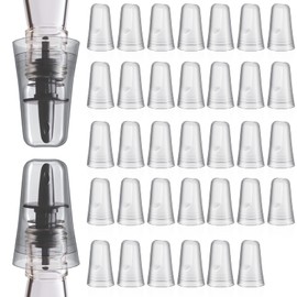 Chengu 36 Pieces Liquor Bottle Toppers for Liquor Pour Bottle Covers Universal Pour Dispenser Bar Dust Translucent Rubber Spout Covers for Home Kitchen Tools Supplies