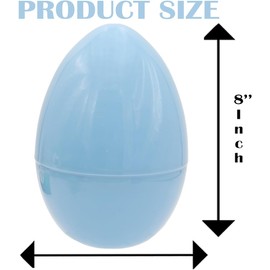 The Dreidel Company Massive Pastel Fillable Easter Eggs Colorful Bright Plastic Easter Eggs, Perfect For Easter Egg Hunt, Surprise Egg, Easter Hunt, 8" Giant Fillable Eggs (2-Pack)