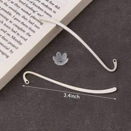 Framendino, 10 Pack Silver Bookmarks Vintage Alloy with Hook Bookmark for Reading Enthusiasts