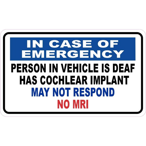 StickerTalk Person in Vehicle has Cochlear Implant Sticker, 5 inches