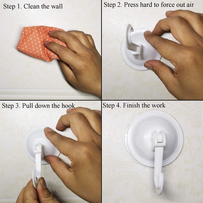 FZGUSYAF Powerful Suction Hooks Vacuum Sucker Hangers Removable Reusable Without